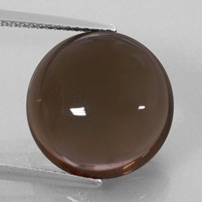 10.01 ct Brown Smoky Quartz Gemstone, Smoky Quartz Gem in Round Cabochon Shape for Sale.