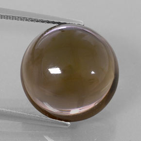 13.43 ct Brown Smoky Quartz Gemstone, Smoky Quartz Gem in Round Cabochon Shape for Sale.