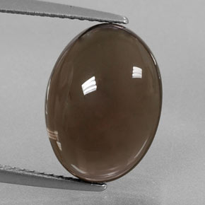 7.51 ct Brown Smoky Quartz Gemstone, Smoky Quartz Gem in Oval Cabochon Shape for Sale.
