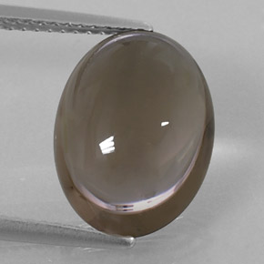 6.43 ct Brown Smoky Quartz Gemstone, Smoky Quartz Gem in Oval Cabochon Shape for Sale.
