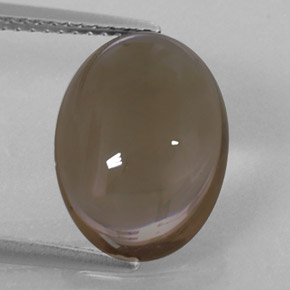 5.88 ct Brown Smoky Quartz Gemstone, Smoky Quartz Gem in Oval Cabochon Shape for Sale.