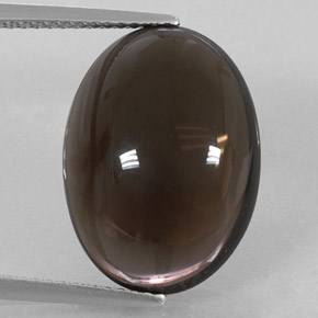 11.90 ct Brown Smoky Quartz Gemstone, Smoky Quartz Gem in Oval Cabochon Shape for Sale.