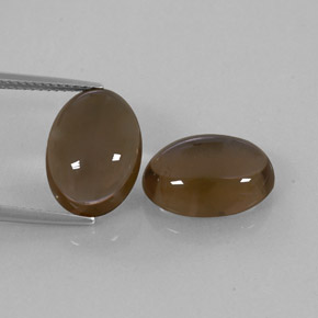 12.54 ct Brown Smoky Quartz Gemstone, Smoky Quartz Gem in Oval Cabochon Shape for Sale.