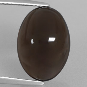 6.71 ct Brown Smoky Quartz Gemstone, Smoky Quartz Gem in Oval Cabochon Shape for Sale.