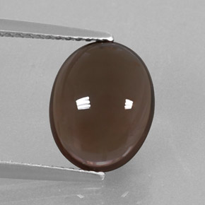 3.06 ct Brown Smoky Quartz Gemstone, Smoky Quartz Gem in Oval Cabochon Shape for Sale.