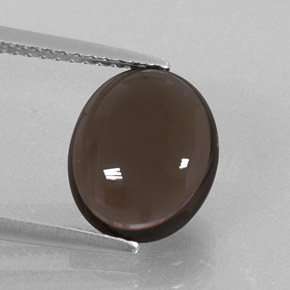 2.88 ct Brown Smoky Quartz Gemstone, Smoky Quartz Gem in Oval Cabochon Shape for Sale.