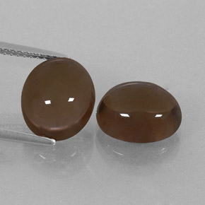 8.15 ct Brown Smoky Quartz Gemstone, Smoky Quartz Gem in Oval Cabochon Shape for Sale.