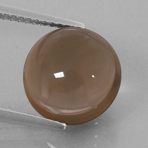 5.69 ct Brown Smoky Quartz Gemstone, Smoky Quartz Gem in Round Cabochon Shape for Sale.