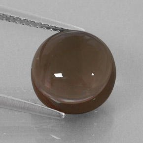 4.99 ct Brown Smoky Quartz Gemstone, Smoky Quartz Gem in Round Cabochon Shape for Sale.