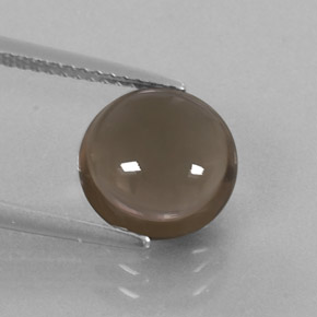 3.48 ct Brown Smoky Quartz Gemstone, Smoky Quartz Gem in Round Cabochon Shape for Sale.