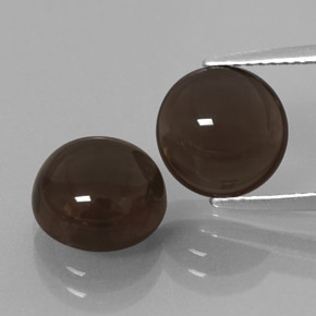 6.58 ct Brown Smoky Quartz Gemstone, Smoky Quartz Gem in Round Cabochon Shape for Sale.