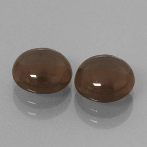 3.77 ct Brown Smoky Quartz Stone, Natural Smoky Quartz in Round Cabochon Shape for Sale