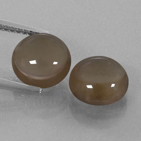 4.40 ct Brown Smoky Quartz Gemstone, Smoky Quartz Gem in Round Cabochon Shape for Sale.