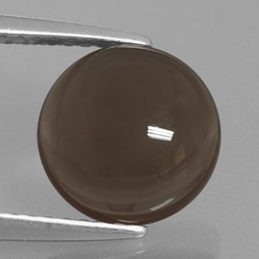 2.66 ct Brown Smoky Quartz Gemstone, Smoky Quartz Gem in Round Cabochon Shape for Sale.