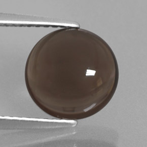2.58 ct Brown Smoky Quartz Gemstone, Smoky Quartz Gem in Round Cabochon Shape for Sale.