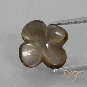 6.24ct Natural Umber Brown Smoky Quartz, Flower Cut, Transparent/Translucent