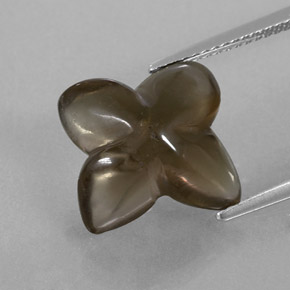 6.59 ct Brown Smoky Quartz Gemstone, Smoky Quartz Gem in Flower-Cut Shape for Sale.