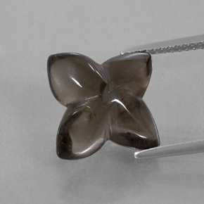 6.20 ct Brown Smoky Quartz Gemstone, Smoky Quartz Gem in Flower-Cut Shape for Sale.