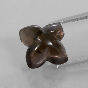 6.63 ct Brown Smoky Quartz Gemstone, Smoky Quartz Gem in Flower-Cut Shape for Sale.