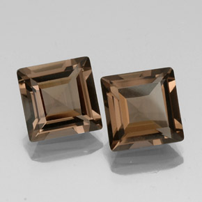 8.09 ct Brown Smoky Quartz Gemstone, Smoky Quartz Gem in Square Facet Shape for Sale.