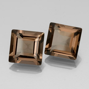 8.09 ct Brown Smoky Quartz Stone, Natural Smoky Quartz in Square Facet Shape for Sale