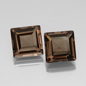 8.37 ct Brown Smoky Quartz Gemstone, Smoky Quartz Gem in Square Facet Shape for Sale.