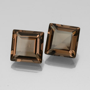 8.37 ct Brown Smoky Quartz Stone, Natural Smoky Quartz in Square Facet Shape for Sale