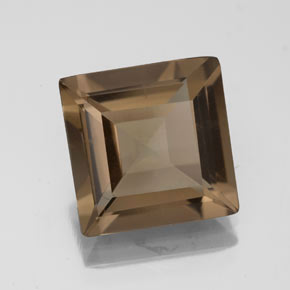3.49 ct Brown Smoky Quartz Gemstone, Smoky Quartz Gem in Square Facet Shape for Sale.