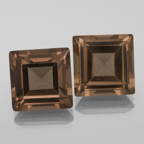 8.43 ct Brown Smoky Quartz Gemstone, Smoky Quartz Gem in Square Facet Shape for Sale.