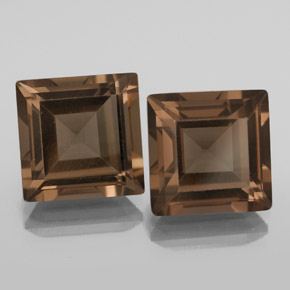 8.43 ct Brown Smoky Quartz Stone, Natural Smoky Quartz in Square Facet Shape for Sale
