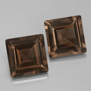 8.50 ct Brown Smoky Quartz Gemstone, Smoky Quartz Gem in Square Facet Shape for Sale.