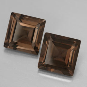 8.50 ct Brown Smoky Quartz Stone, Natural Smoky Quartz in Square Facet Shape for Sale