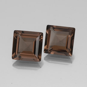 7.89 ct Brown Smoky Quartz Gemstone, Smoky Quartz Gem in Square Facet Shape for Sale.