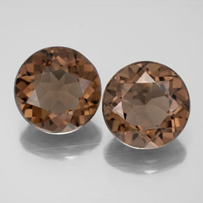 6.78 ct Brown Smoky Quartz Gemstone, Smoky Quartz Gem in Round Facet Shape for Sale.