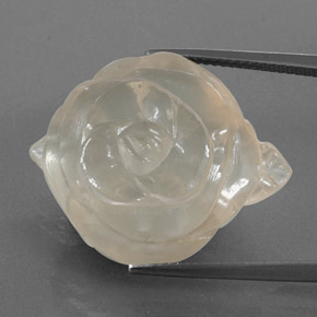 41.66 ct Brown Smoky Quartz Gemstone, Smoky Quartz Gem in Carved Rose Shape for Sale.