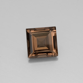 3.84 ct Brown Smoky Quartz Gemstone, Smoky Quartz Gem in Square Facet Shape for Sale.