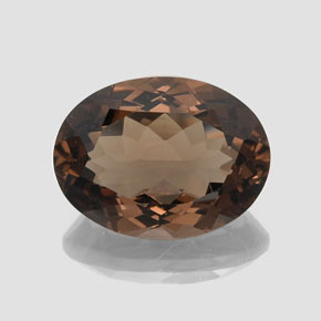 16.30 ct Brown Smoky Quartz Gemstone, Smoky Quartz Gem in Oval Facet Shape for Sale.