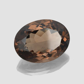 16.30 ct Brown Smoky Quartz Stone, Natural Smoky Quartz in Oval Facet Shape for Sale