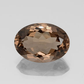 11.53 ct Brown Smoky Quartz Gemstone, Smoky Quartz Gem in Oval Facet Shape for Sale.