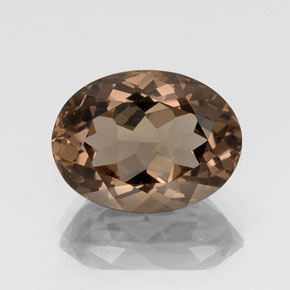 9.66 ct Brown Smoky Quartz Gemstone, Smoky Quartz Gem in Oval Facet Shape for Sale.