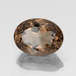 9.66 ct Brown Smoky Quartz Stone, Natural Smoky Quartz in Oval Facet Shape for Sale