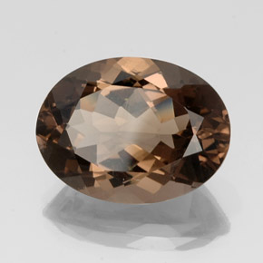 16.30 ct Brown Smoky Quartz Stone, Natural Smoky Quartz in Oval Facet Shape for Sale
