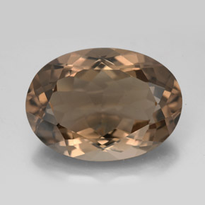 11.40 ct Brown Smoky Quartz Gemstone, Smoky Quartz Gem in Oval Facet Shape for Sale.