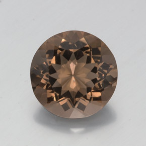 12.97 ct Brown Smoky Quartz Gemstone, Smoky Quartz Gem in Round Facet Shape for Sale.