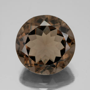 7.27 ct Brown Smoky Quartz Gemstone, Smoky Quartz Gem in Round Facet Shape for Sale.