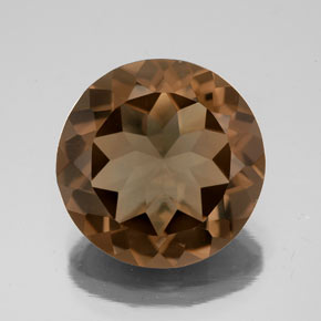 6.36 ct Brown Smoky Quartz Gemstone, Smoky Quartz Gem in Round Facet Shape for Sale.