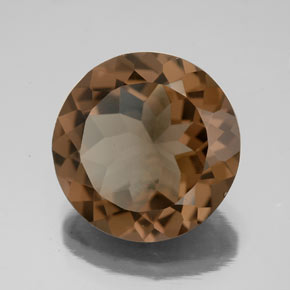 6.36 ct Brown Smoky Quartz Stone, Natural Smoky Quartz in Round Facet Shape for Sale