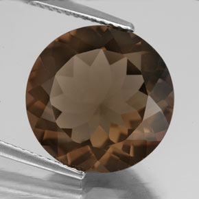 7.25 ct Brown Smoky Quartz Stone, Natural Smoky Quartz in Round Facet Shape for Sale