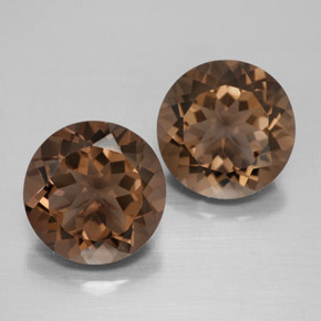 9.02 ct Brown Smoky Quartz Gemstone, Smoky Quartz Gem in Round Facet Shape for Sale.