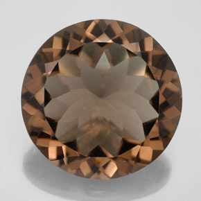 21.68 ct Brown Smoky Quartz Gemstone, Smoky Quartz Gem in Round Facet Shape for Sale.